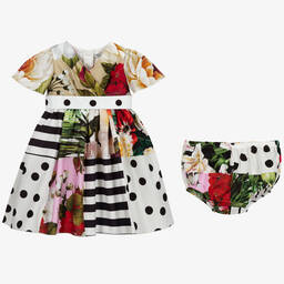 Dolce & Gabbana-Белое платье в стиле пэчворк для малышей | Childrensalon Outlet