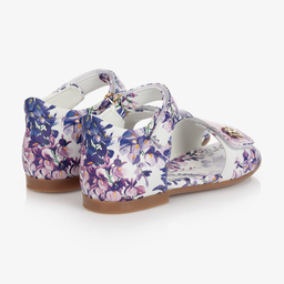 Dolce & Gabbana-White & Purple Floral Sandals | Childrensalon Outlet