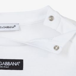 Dolce & Gabbana-White Supermodel Logo Top | Childrensalon Outlet