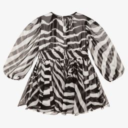 Dolce & Gabbana-Платье из шелка и шифона с принтом под зебру | Childrensalon Outlet
