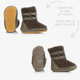 دونسجي-بوت فرو صناعي لون أخضر لمرحلة قبل المشي | Childrensalon Outlet