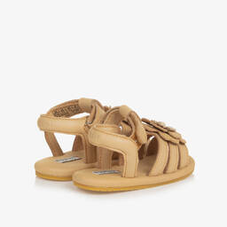 Donsje-Baby Girls Beige Leather Pre-Walker Sandals | Childrensalon Outlet