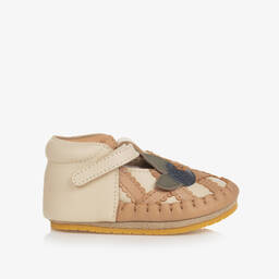 Donsje-Baby Girls Beige Leather Pre-Walker Shoes | Childrensalon Outlet