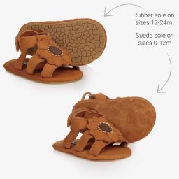 Donsje-Кожаные сандалии цвета загара для малышек | Childrensalon Outlet