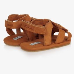 Donsje-Кожаные сандалии цвета загара для малышек | Childrensalon Outlet