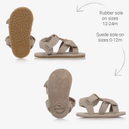 دونسجي-صندل بشريط لاصق شامواه لون بيج للمولودات | Childrensalon Outlet