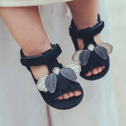 دونسجي-صندل جلد لون كحلي للأطفال | Childrensalon Outlet