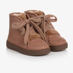 Donsje-Boys Brown Leather Lace-Up Boots | Childrensalon Outlet