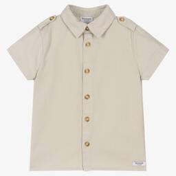 Donsje-Boys Grey Organic Cotton Shirt | Childrensalon Outlet