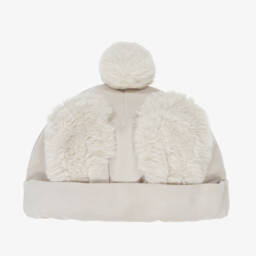 Donsje-Boys Ivory Bunny Ear Hat | Childrensalon Outlet