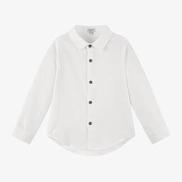 Donsje-Boys White Cotton Shirt | Childrensalon Outlet