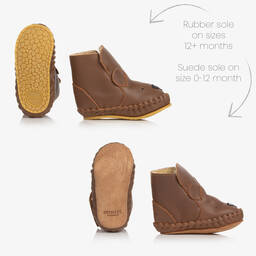 دونسجي-بوت جلد لون بني لمرحلة قبل المشي للأطفال | Childrensalon Outlet