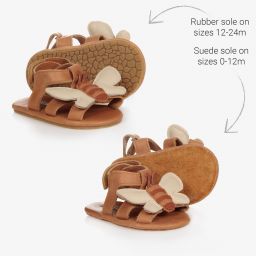 Donsje-Brown Leather Baby Sandals | Childrensalon Outlet