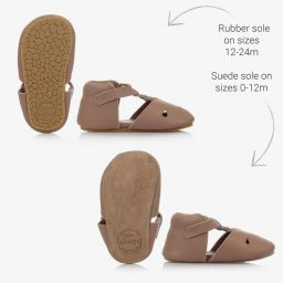 Donsje-Коричневые кожаные пинетки | Childrensalon Outlet