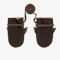 دونسجي-قفازات شكل رنة جلد لون بني | Childrensalon Outlet