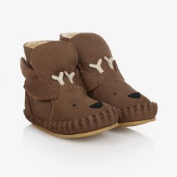 Donsje-Brown Leather Stag Boots | Childrensalon Outlet