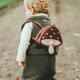 Donsje-Brown Leather Toadstool Backpack (17.5cm) | Childrensalon Outlet