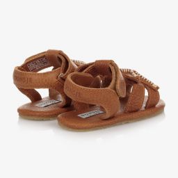 Donsje-Коричневые кожаные сандалии на липучке | Childrensalon Outlet