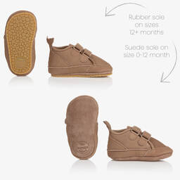 دونسجي-حذاء شامواه لون بني لمرحلة قبل المشي للمواليد | Childrensalon Outlet