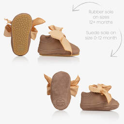 Donsje-Коричневые замшевые пинетки | Childrensalon Outlet