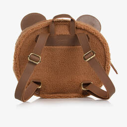 Donsje-Brown Teddy Fleece Backpack (27cm) | Childrensalon Outlet