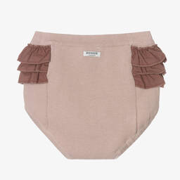 Donsje-Дымчато-розовые трикотажные трусики с рюшами | Childrensalon Outlet