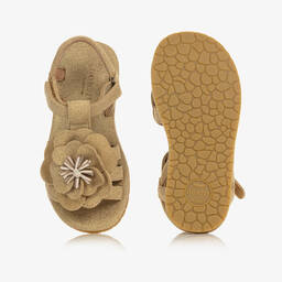 دونسجي-صندل جلد غليتر لون بيج للبنات | Childrensalon Outlet