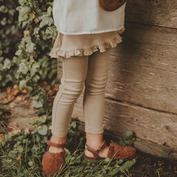 Donsje-ليغنغز قطن عضوي لون بيج للبنات | Childrensalon Outlet