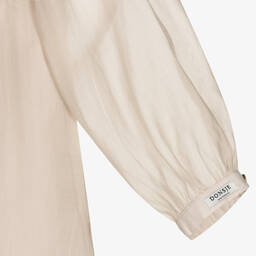 دونسجي-بلوز فيسكوز وأورغانزا لون بيج للبنات | Childrensalon Outlet