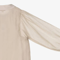 دونسجي-بلوز فيسكوز وأورغانزا لون بيج للبنات | Childrensalon Outlet