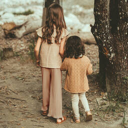 Donsje-Бежевые плиссированные брюки | Childrensalon Outlet