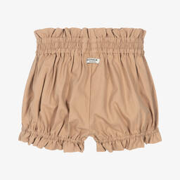 Donsje-شورت مزيج قطن تويل مزين بكشكش لون بيج للبنات | Childrensalon Outlet