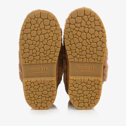 Donsje-Girls Beige Wool Fur Boots | Childrensalon Outlet