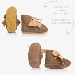 دونسجي-بوت جلد لون بني للمولودات | Childrensalon Outlet