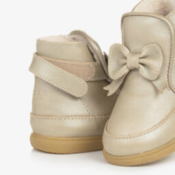 دونسجي-بوت لمرحلة بدء المشي جلد لون ذهبي | Childrensalon Outlet