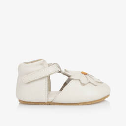 Donsje-Girls Cream Leather Flower Walkers | Childrensalon Outlet