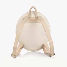 Donsje-Girls Cream Leather Hat Shape Backpack | Childrensalon Outlet