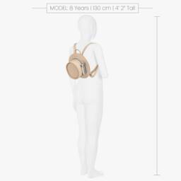 Donsje-Girls Cream Leather Hat Shape Backpack | Childrensalon Outlet