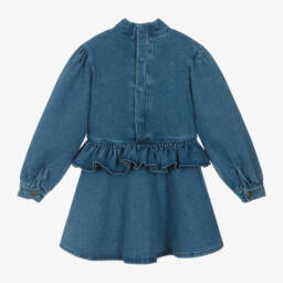 Donsje-Girls Denim Ruffle Dress | Childrensalon Outlet