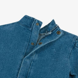 Donsje-Girls Denim Ruffle Dress | Childrensalon Outlet