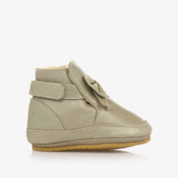 دونسجي-حذاء لمرحلة قبل المشي بفيونكة جلد لون ذهبي ميتاليك | Childrensalon Outlet