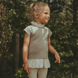 Donsje-Зеленый многоярусный хлопковый топ | Childrensalon Outlet