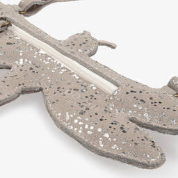 دونسجي-محفظة نقود جلد لون رمادي وبنفسجي (19 سم) | Childrensalon Outlet