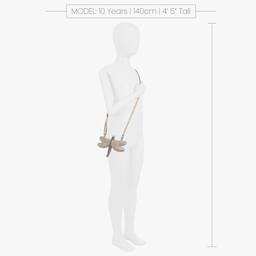 دونسجي-محفظة نقود جلد لون رمادي وبنفسجي (19 سم) | Childrensalon Outlet