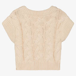 Donsje-بلوفر قطن محبوك لون عاجي للبنات | Childrensalon Outlet