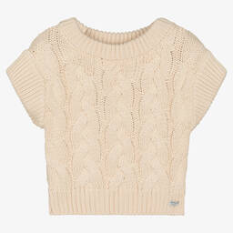 Donsje-بلوفر قطن محبوك لون عاجي للبنات | Childrensalon Outlet