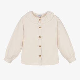Donsje-Girls Ivory Cotton Cheesecloth Blouse | Childrensalon Outlet