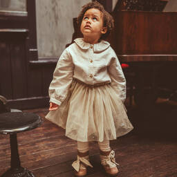 Donsje-Girls Ivory Cotton Cheesecloth Blouse | Childrensalon Outlet