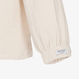 Donsje-Girls Ivory Cotton Cheesecloth Blouse | Childrensalon Outlet