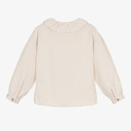 Donsje-Girls Ivory Cotton Cheesecloth Blouse | Childrensalon Outlet